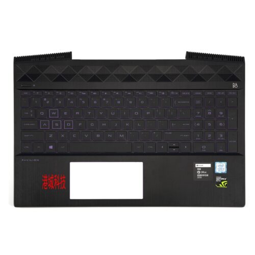 Carcasa superioara neagra  cu tastatura cu iluminare violet pentru laptop HP Pavilion Gaming 15-cx​   TPN-C133